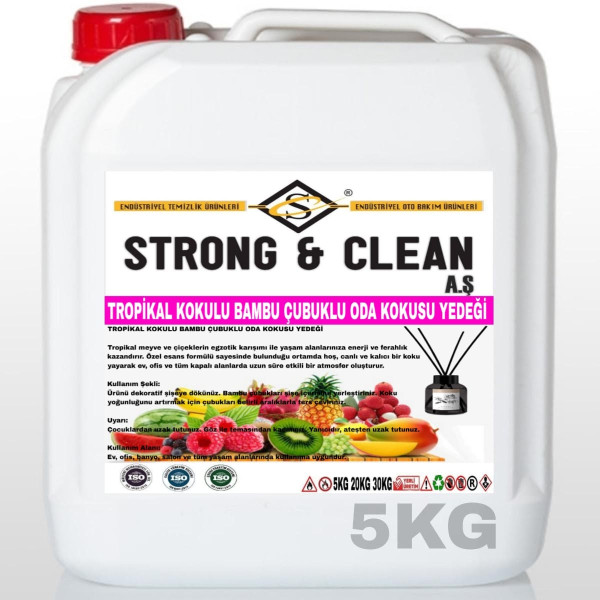 TROPİKAL KOKULU BAMBU ÇUBUKLU ODA KOKUSU YEDEĞİ 5KG
