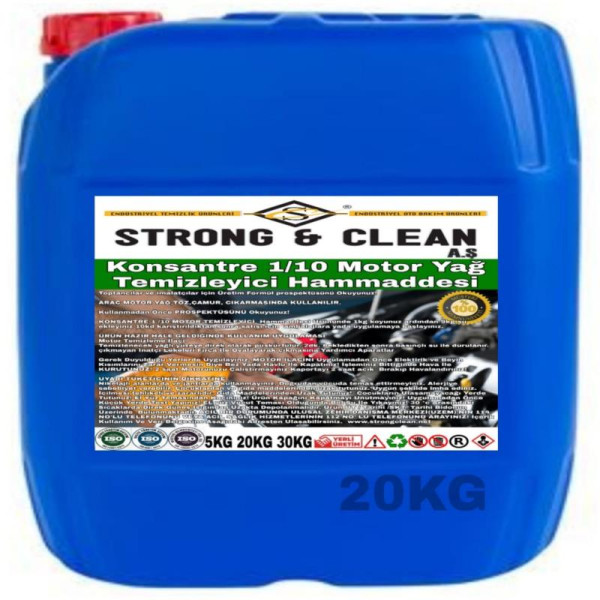 Motor Yağ Temizleyici 20kg Konsantre 1-10 Hammaddesi 