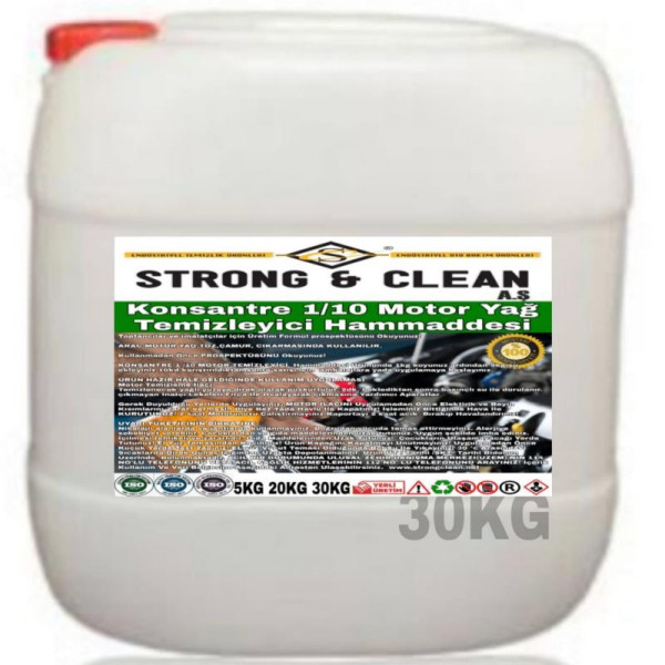 Motor Yağ Temizleyici 30kg Konsantre 1-10 Hammaddesi 