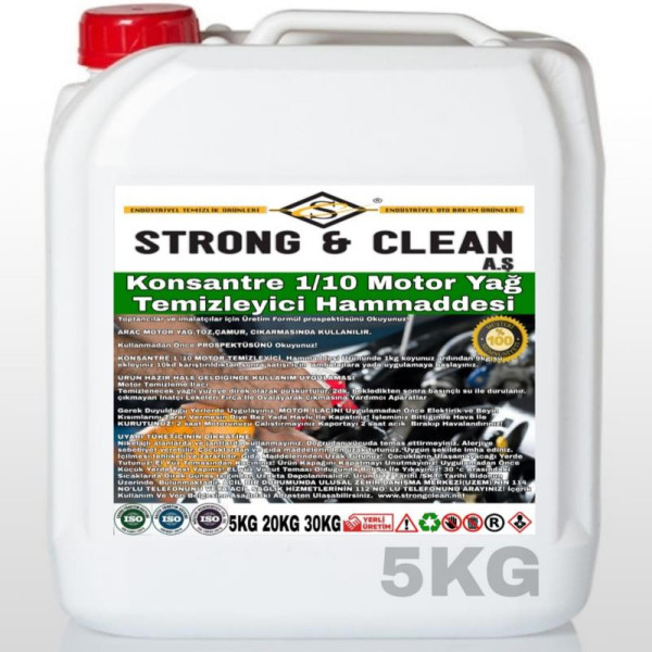 Motor Yağ Temizleyici 5kg Konsantre 1-10 Hammaddesi 
